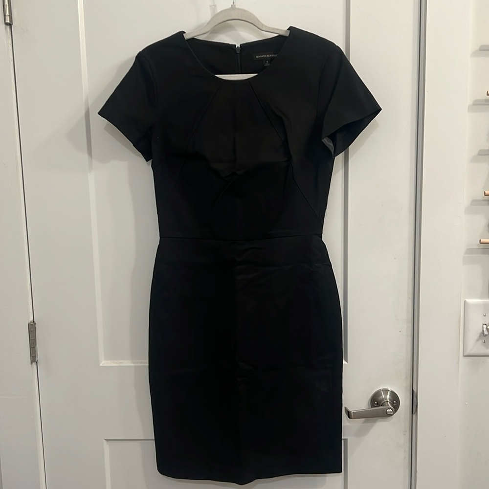 Banana Republic structured black sheath dress